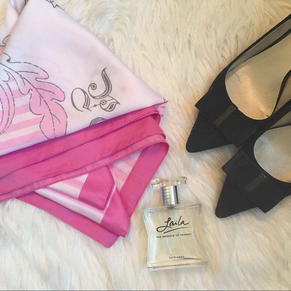 Paris scarf in pink and white